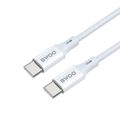 Kábel BWOO USB-C - USB-C 2m 60W ABS + TPE biely
