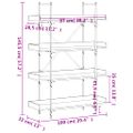 vidaXL Knižnica 4 police sivá sonoma 100x33x145,5 cm kompozitné drevo