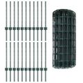 vidaXL Euro oplotenie s pilierom 50 x 0,6 m PVC potiahnutá oceľ Zelená