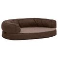 vidaXL Ergonomický matrac pre psa 90x64 cm ľanový vzhľad flís hnedý