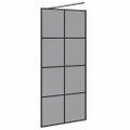 vidaXL Stena walk-in sprchy Čierna 90 x 195 cm tvrdené sklo