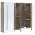 vidaXL LED kúpeľňová zrkadlová skrinka 89x14x62 cm dubová