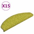 vidaXL Schodové rohože 15 ks 65x21x4 cm zelené polkruhové veľké
