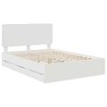 vidaXL Rám postele so zásuvkou Biela 140 x 190 cm Inžinierske drevo