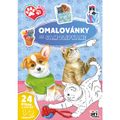 Šteňátka a koťátka - Omalovánky se samolepkami
