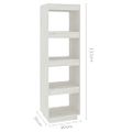 vidaXL Knižnica/deliaca stena biela 40x35x135 cm masívna borovica