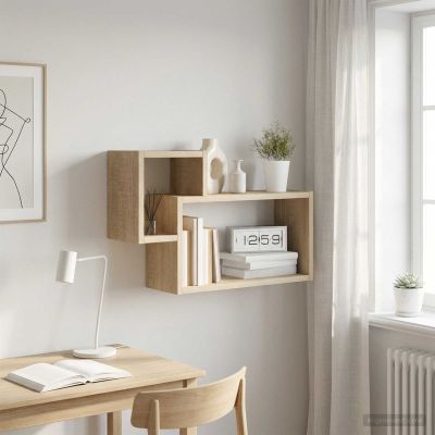 vidaXL Stenná polica Nástenná montáž Dub sonoma 55 x 15 x 35 cm