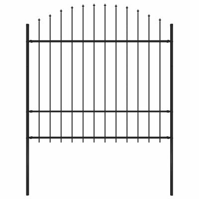 vidaXL Záhradný plot Woerden s vrchnou časťou v tvare oštepu, oceľový 170x175 cm, čierny