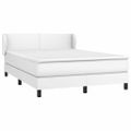 vidaXL Boxspring posteľ s matracom biely 140x190 cm umelá koža