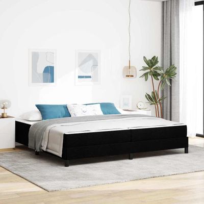 vidaXL Posteľ s pružinovým rámom Čierna 200 x 200 cm látka
