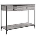 vidaXL Konzolový stolík sivý sonoma 100x34,5x75 cm kompozitné drevo