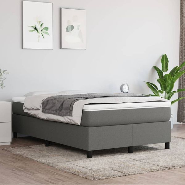 vidaXL Boxspring posteľ s matracom tmavosivý 120x200 cm látka