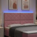 vidaXL LED hlavová doska Ružová 180 cm Zamat