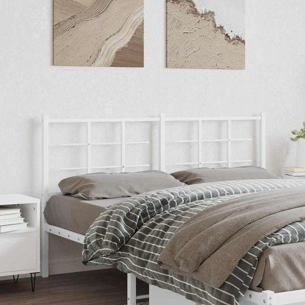 vidaXL Kovové náhradné čelo postele, biele 150cm