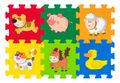 Penové puzzle zo zvieratkami 6 ks