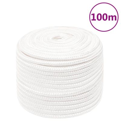 vidaXL Lodné lano biele 14 mm 100 m polypropylén