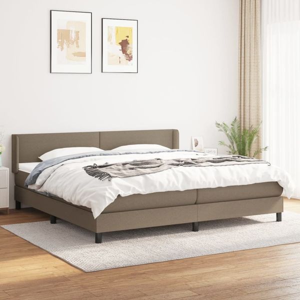 vidaXL Boxspring posteľ s matracom sivohnedý 200x200 cm látka