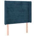 vidaXL Čelo postele so záhybmi tmavomodrá 103x16x118/128 cm zamat