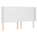 vidaXL Čelo postele so záhybmi biely 203x23x118/128 cm umelá koža