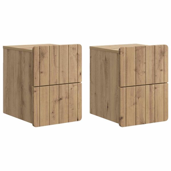 vidaXL Nástenná nočná skrinka 2 pcs Dub artisan 33 x 34,5 x 43 cm