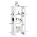 vidaXL Knižnica/deliaca stena biela 80x30x123,5 cm