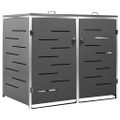 vidaXL Ohrada na 2 odpadkové koše 138x77,5x115 cm nehrdzavejúca oceľ