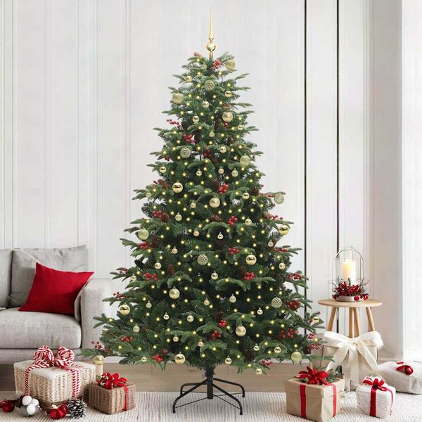 vidaXL Umelý vianočný stromček Zelená 240 cm PVC, kov a plast