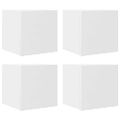 vidaXL Nástenné TV skrinky 4 ks biele 30,5x30x30 cm