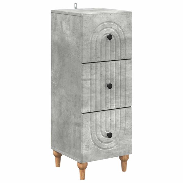 vidaXL Zásuvkový kabinet Betónovo sivá 33 x 34,5 x 90 cm