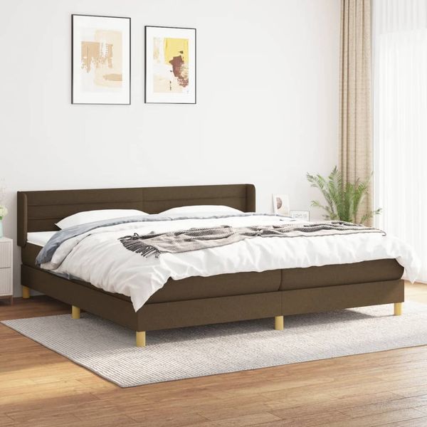 vidaXL Boxspring posteľ s matracom tmavohnedá 200x200 cm látka