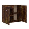 vidaXL Komoda údený dub 80x36x75 cm spracované drevo