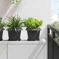 vidaXL Štvorcový črepník na kvety 24 ks Čierna 23 x 23 x 17,5 cm Plast