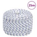 vidaXL Lodné lano biele 10 mm 25 m polypropylén