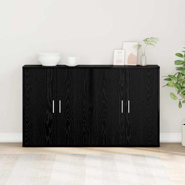 vidaXL Servírovacia skriňa 2 pcs Čierny dub 60 x 31 x 70 cm