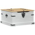 vidaXL storage box Biela 78 x 78 x 45 cm Masívne borovicové drevo