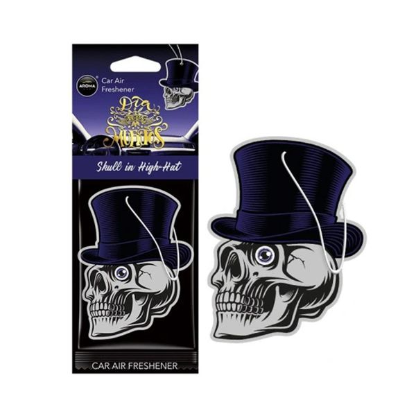 Osviežovače vzduchu AROMA CAR MUERTOS Skull in Hat Black Oud