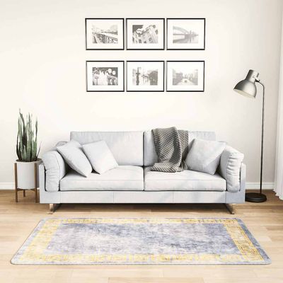 vidaXL Prateľný koberec 80x150 cm sivý