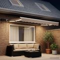vidaXL Ručný rám markízy s LED Sivohnedá 3,5 x 2 m
