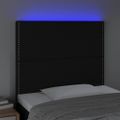 vidaXL Čelo postele s LED čierne 100x5x118/128 cm umelá koža