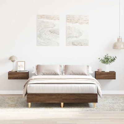 vidaXL Posteľný rám bez matraca hnedý dub 120x200 cm kompozitné drevo