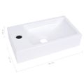 vidaXL Umývadlo 400x220x90 mm SMC biele
