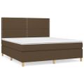 vidaXL Boxspring posteľ s matracom tmavohnedá 180x200 cm látka