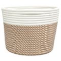 vidaXL Úložné koše 2 ks hnedé a biele Ø24x18 cm bavlna