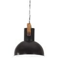 vidaXL Industriálna závesná lampa 25 W čierna mangovník 42 cm okrúhla E27