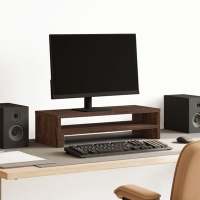 vidaXL Stojan na monitor hnedý dub 54x22x15 cm kompozitné drevo