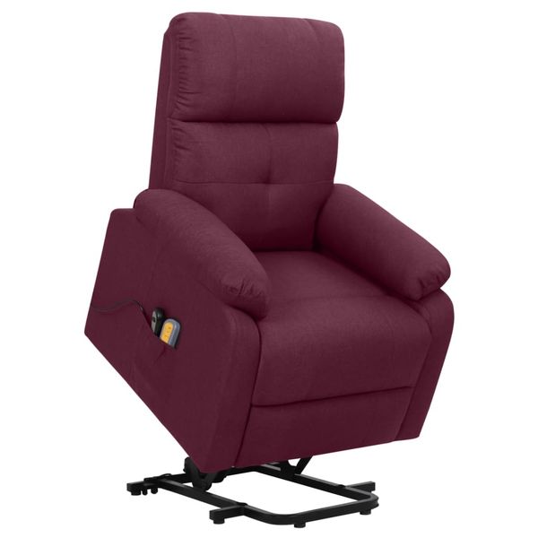 vidaXL Zdvíhacie masážne kreslo fialové látka