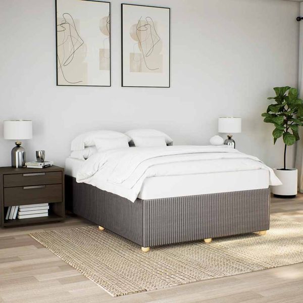 vidaXL Posteľ bez matraca sivohnedá 140x200 cm látka