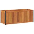 vidaXL Záhradný kvetináč 110x45x44 cm masívna akácia a oceľ