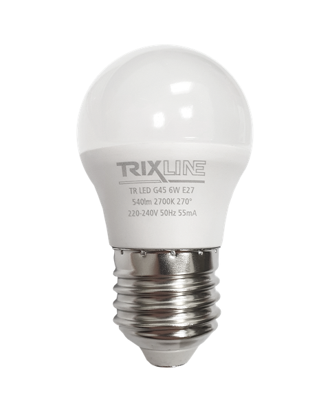 LED žiarovka Trixline 6W E27 G45 teplá biela