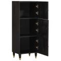 vidaXL Highboard s dverami Čierna 40 x 33 x 110 cm Masívne mango drevo